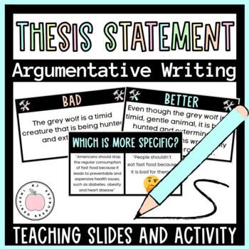 Preview of AVID Argumentative Writing - Thesis Statement Teaching Slides and Activity