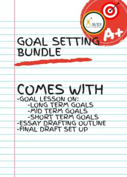 Preview of AVID - BOY - Beginning of Year Goals Lesson + Essay Outline Bundle