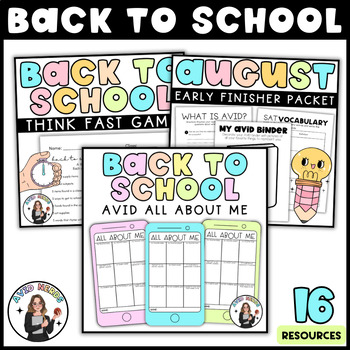 Preview of AVID Back to School Activities Bundle
