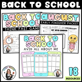 Preview of AVID Back to School Activities Bundle