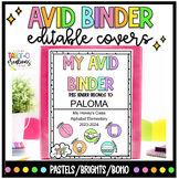 AVID Binder Covers| Brights/Boho/Pastel/BW | Editable