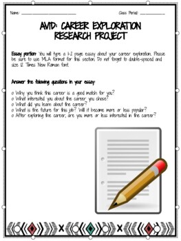 career exploration research paper