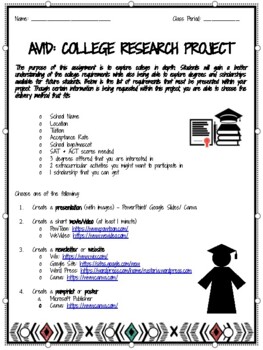 Preview of AVID: COLLEGE RESEARCH PROJECT