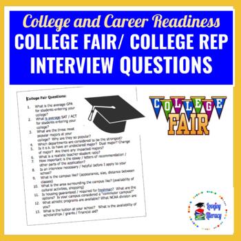 Preview of College Fair or College Rep Interview Questions for the avid learner