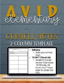 Preview of AVID-Cornell-Two-Column-Notes