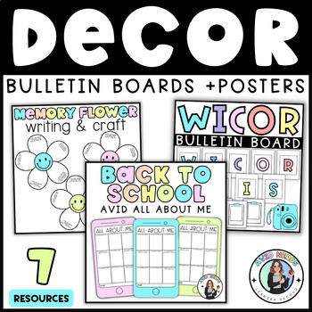 Preview of AVID Decor Bundle - Bulletin Boards and Classroom Posters