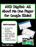 AVID Digital All About Me One Pager- Google Slides