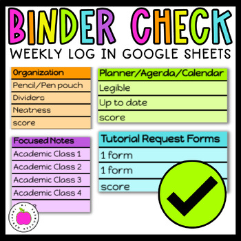 Preview of AVID Digital Weekly Binder Check - Google Sheets Log for Organization