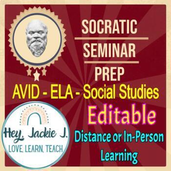 Preview of AVID ELA Social Studies SOCRATIC Seminar PREP Guide Distance or In-Person