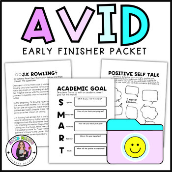 Preview of AVID Early Finisher Activity Packet - Includes WICOR Skills