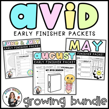 Preview of AVID Early Finisher Activity Packets - Includes WICOR Skills | Growing Bundle