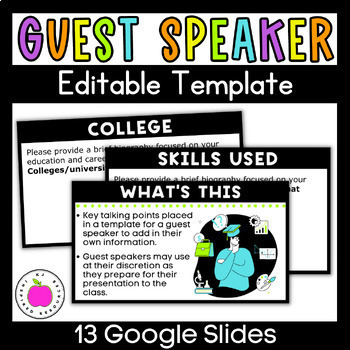 Preview of AVID Editable Guest Speaker Guide Template - College and Career Preparation