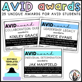AVID End of The Year Editable Awards / Certificates - Blac