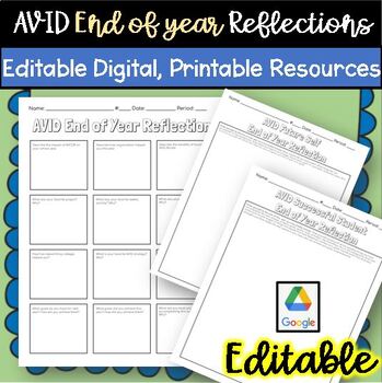 Preview of AVID End of Year Reflection Activity Goals Successful Student Digital Resource