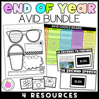 Preview of AVID End of Year - Summer Themed Activities Bundle