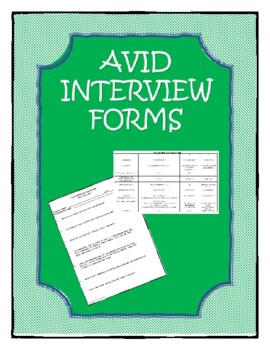 Preview of AVID INTERVIEW FORMS