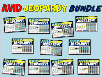 Preview of AVID JEOPARDY BUNDLE! All 11 resources; each with handouts & interactive slides