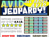 AVID Jeopardy Game "ALL ABOUT AVID" - handouts, reading, a