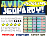 AVID Jeopardy Game "BUDGETING" - handouts, reading, and in