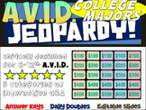 AVID Jeopardy Game "COLLEGE MAJORS" - handouts, reading, a