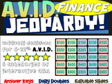 AVID Jeopardy Game "FINANCE" - handouts, reading, and inte