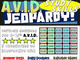 AVID Jeopardy Game "STUDY SKILLS" - handouts, reading, and