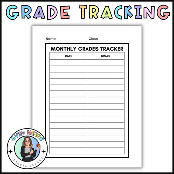 Preview of AVID Monthly Grade Tracker