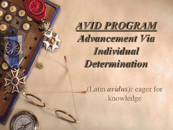 Preview of AVID PROGRAM: INTRODUCTION FOR PARENTS