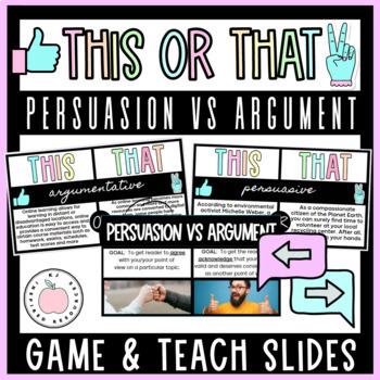 Preview of AVID Persuasive Vs. Argumentative Writing - Digital Lesson and Activity