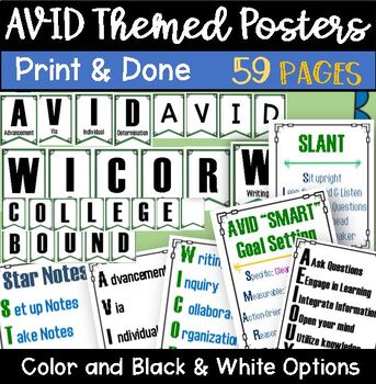 Preview of AVID Posters Flags Bulletin Board Banner WICOR STAR note College week decor