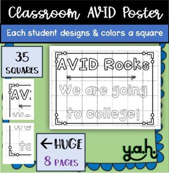 Preview of AVID Puzzle Poster Square Bulletin Board Activity College Week Art Project