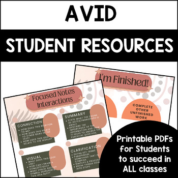 Preview of AVID Resources / Student Resource Pages / WICOR Resource Pages - Boho Design