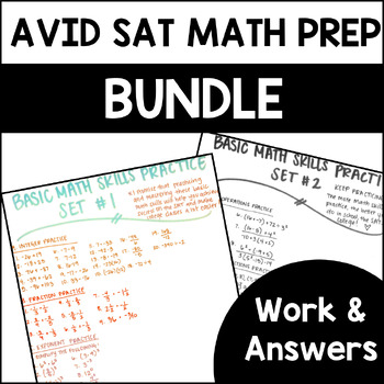 Preview of AVID SAT Math Prep BUNDLE