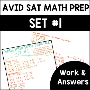 Preview of AVID SAT Math Prep-Set #1