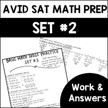 Preview of AVID SAT Math Prep Set #2