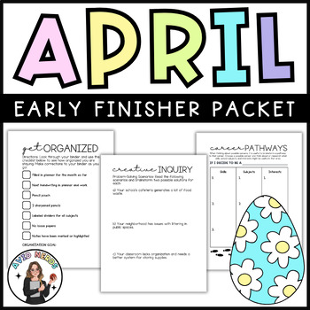 Preview of AVID Spring | April Early Finisher Activity Packet-With WICOR Skills