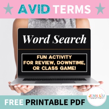 Preview of AVID Terms Word Search | FREE