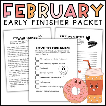 Preview of AVID Valentine's Day | February Early Finisher Activity Packet-With WICOR Skills