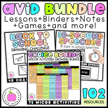 Preview of AVID Year Long Growing Bundle - Digital and Printable Lessons and Activities