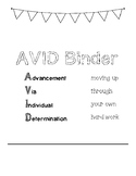 AVID binder cover