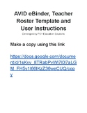AVID eBinder, Teacher Roster Template and User Instructions