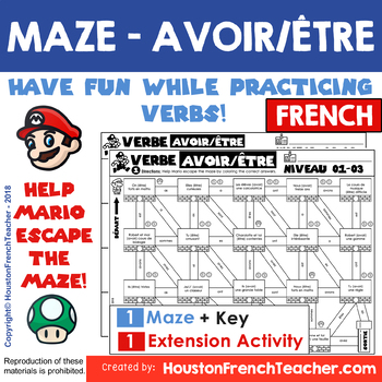 Preview of AVOIR/ETRE French Verb Game -grammar/conjugation game + DISTANCE LEARNING