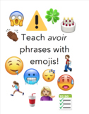 AVOIR Phrases with Emojis! (French guided notes AND notes 