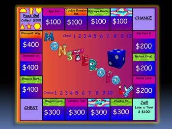 Preview of AWESOME MONSTEROPOLY SMART BOARD REVIEW GAME TEMPLATE