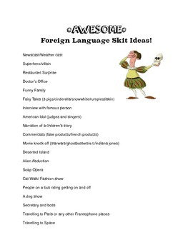 AWESOME foreign language skit ideas by AWESOME FRENCH LESSON PLANS