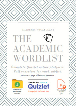 Preview of AWL. Full. Academic Wordlist. GED GMAT. Flashcards. ESL. Test prep. PPTx. Quiz.