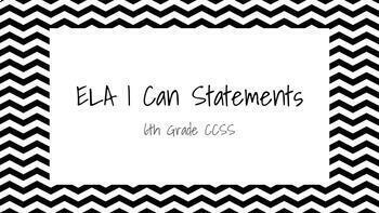 Preview of AZ 6th Grade ELA CCSS Standards I Can Statements