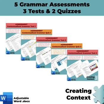 Preview of Contextualized Grammar Assessments for Beginner Multilingual Learners