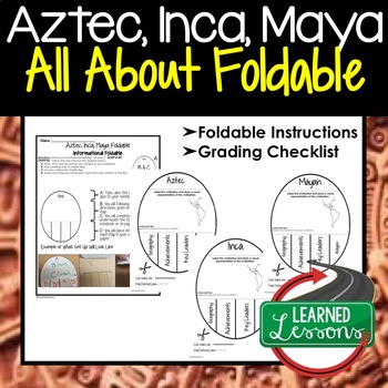 Preview of AZTEC, INCA, MAYA Activity, All About Foldable (Interactive Notebook)