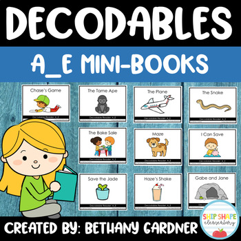 Preview of A_E Decodable Mini-Books - Long Vowel Silent E - VCe - Engaging and Easy-Prep!